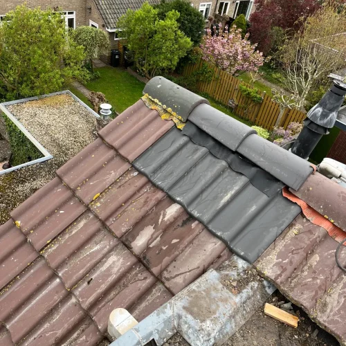 Replaced part of the ridge with new grey tiles and ridge tiles in Wolfheze